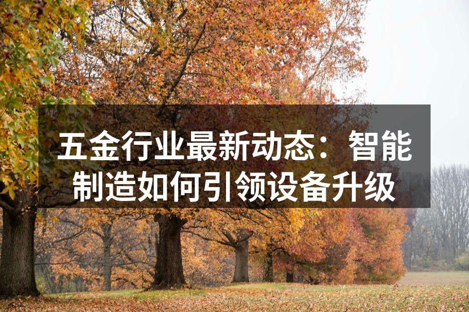 五金行业最新动态：智能制造如何引领设备升级
